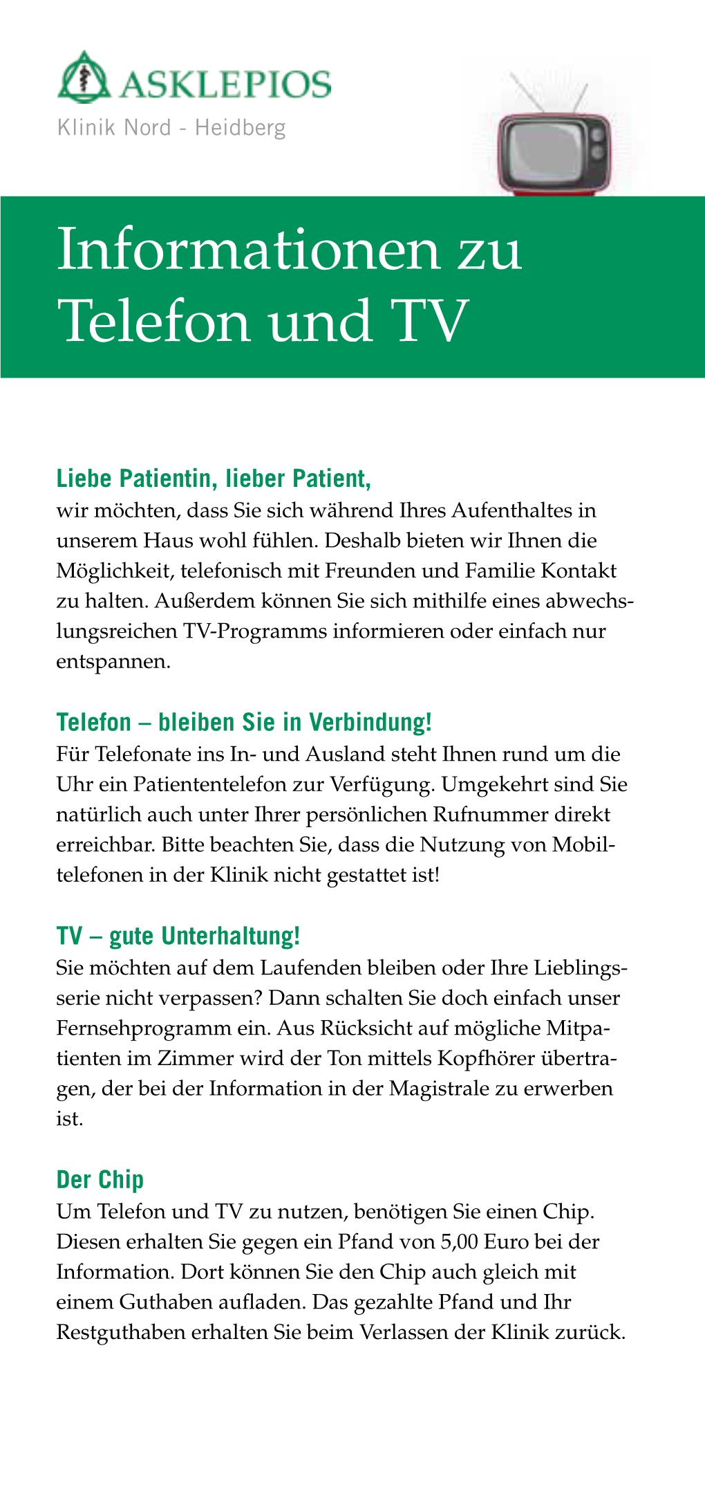 Informationen Zu Telefon Und TV