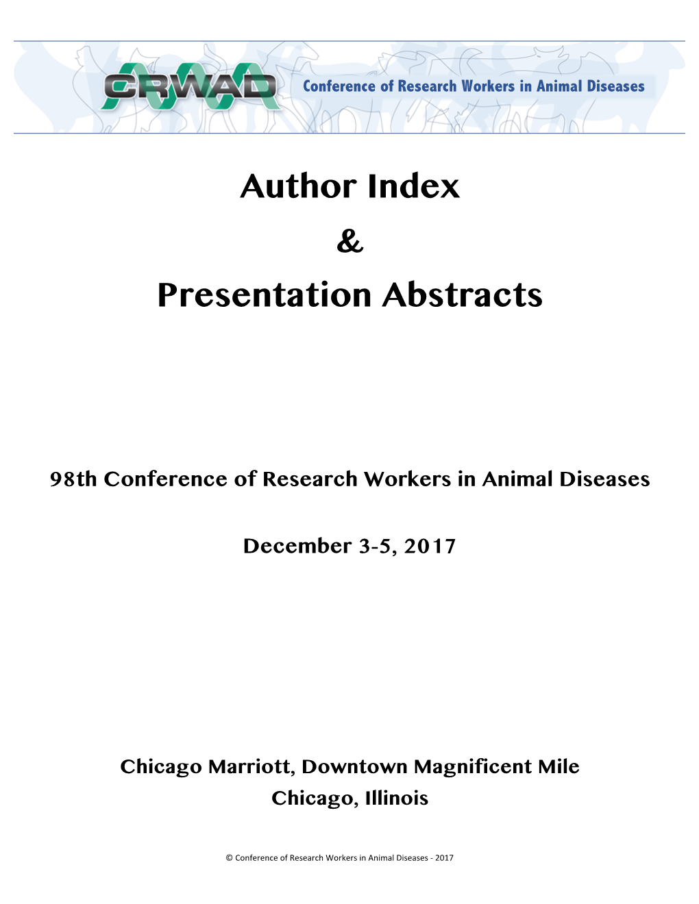 CRWAD 2017 Author Index and Abstracts