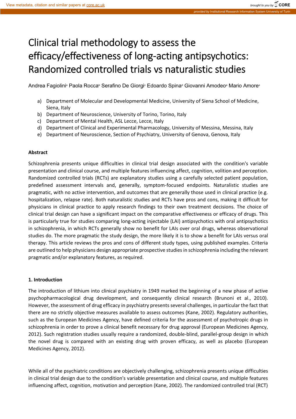 Randomized Controlled Trials Vs Naturalistic Studies