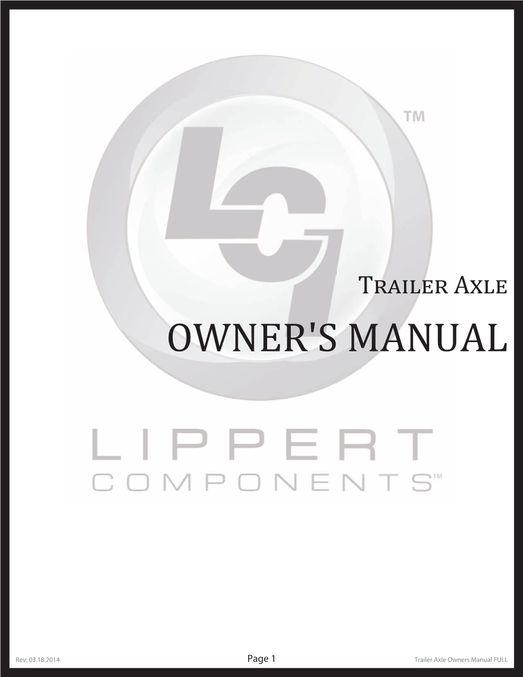 Lippert Axle Manual