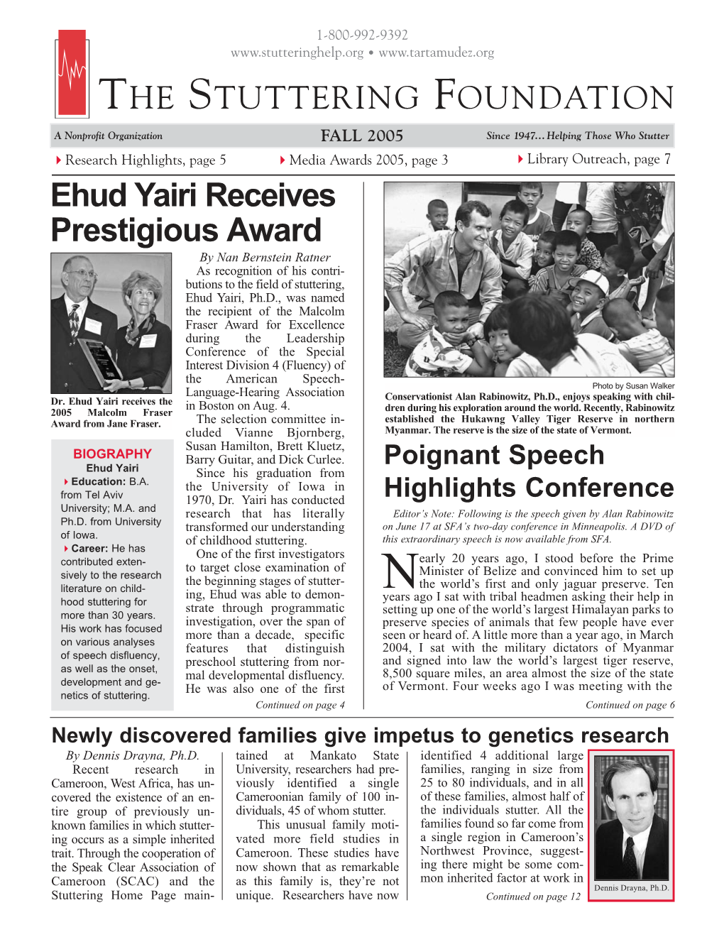 Ehud Yairi Receives Prestigious Award