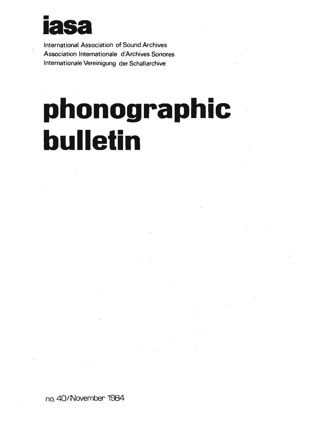 Phonographic Bulletin