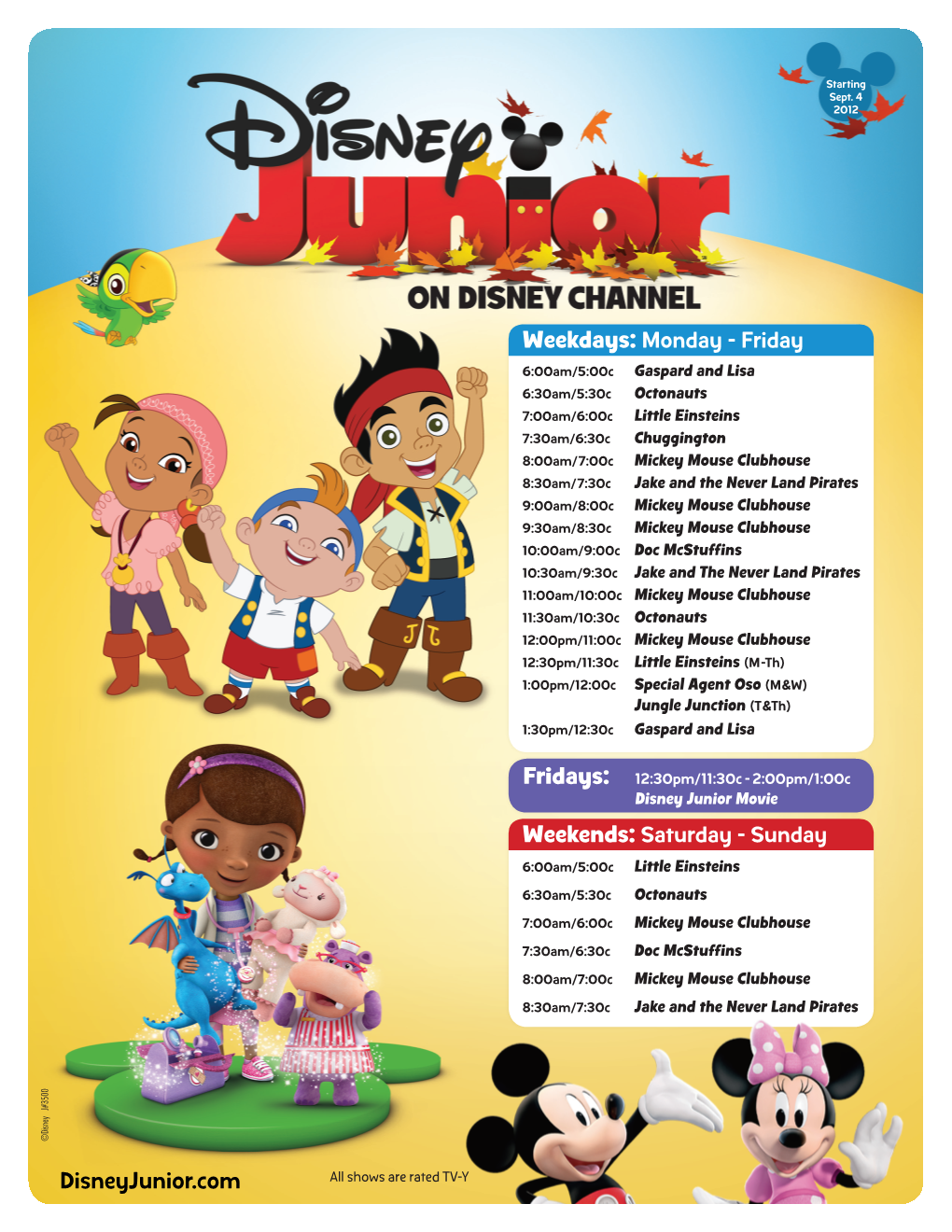 Disneyjunior.Com All Shows Are Rated TV-Y SM