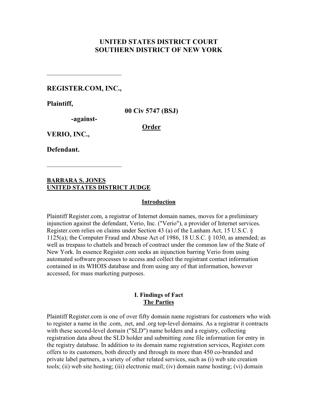 Register.Com, Inc. V. Verio, Inc. (S.D.N.Y.)