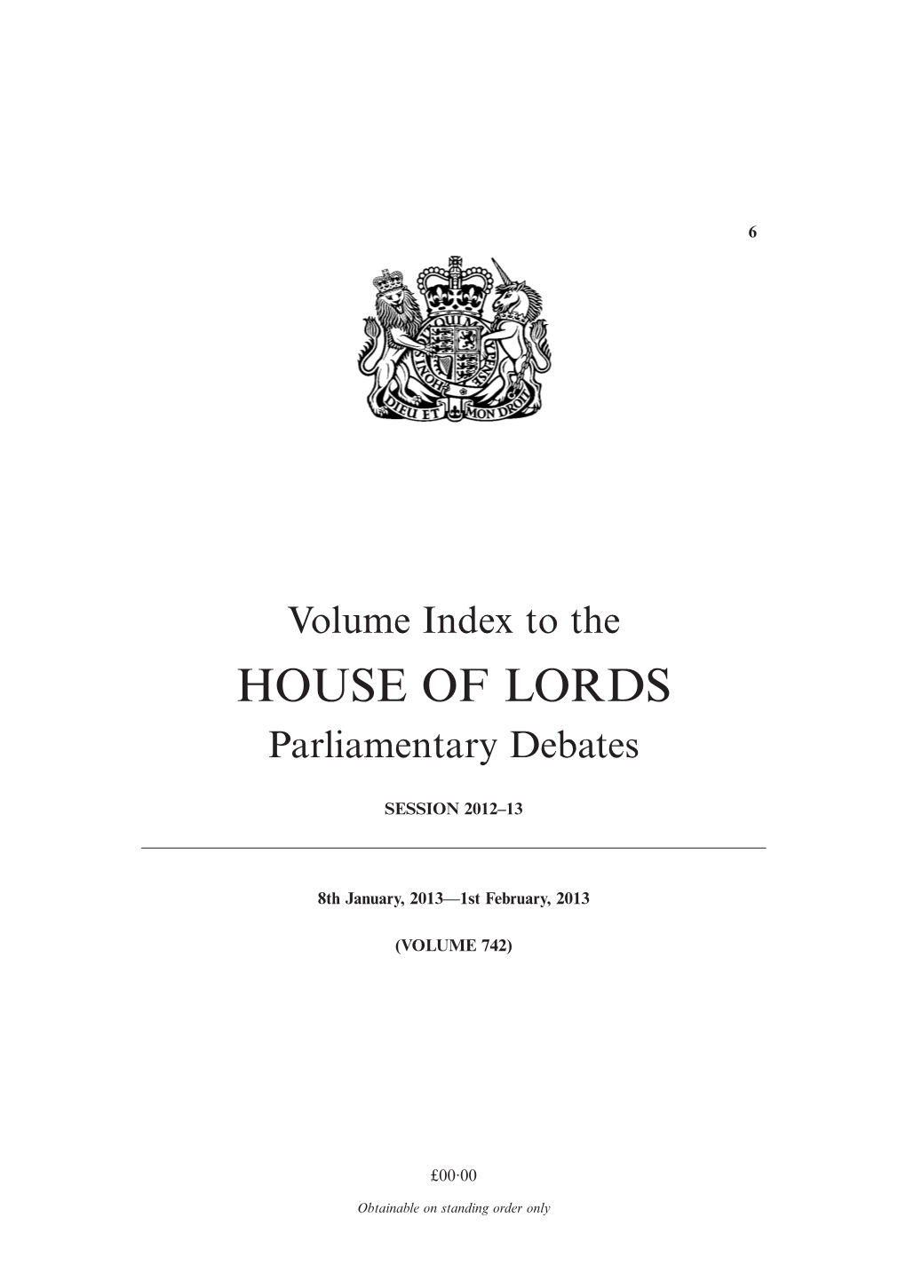 HOUSE of LORDS Parliamentary Debates