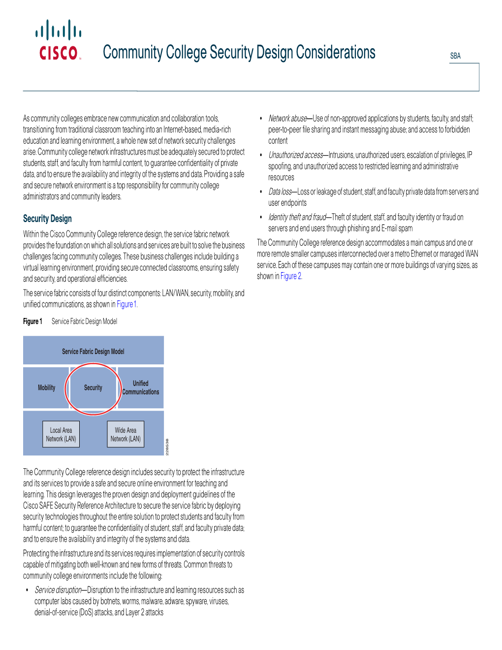 Community College Security Design Considerations SBA