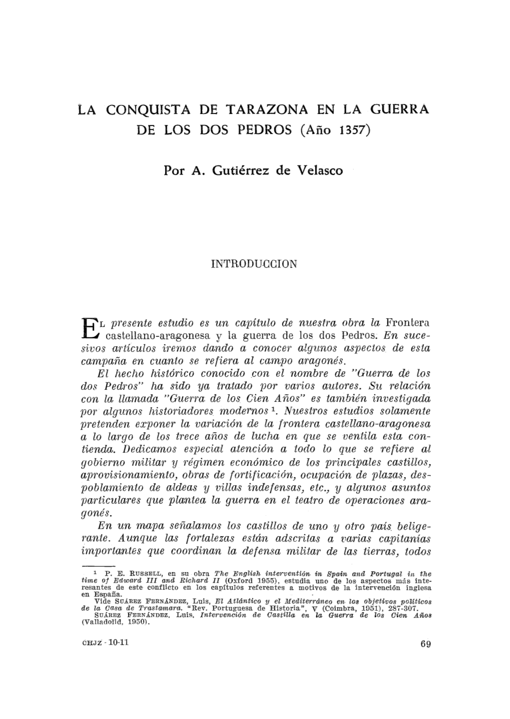 2. Gutiérrez De Velasco, Antonio, La Conquista De Tarazona En La Guerra De Los Dos Pedros