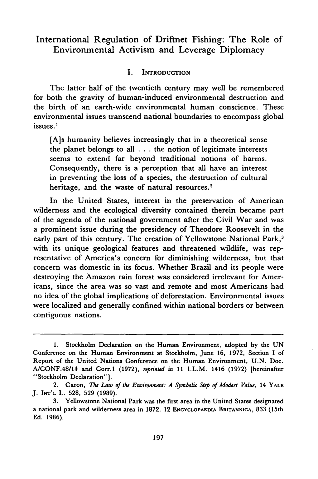 International Regulation of Driftnet Fishing: the Role of Environmental Activism and Leverage Diplomacy