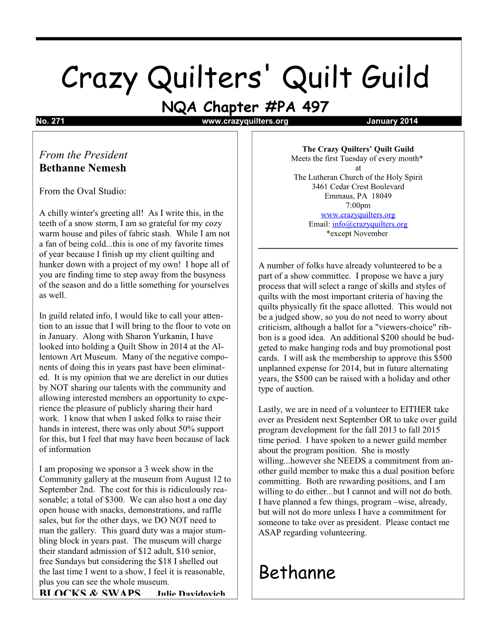 Crazy Quilters' Quilt Guild s1