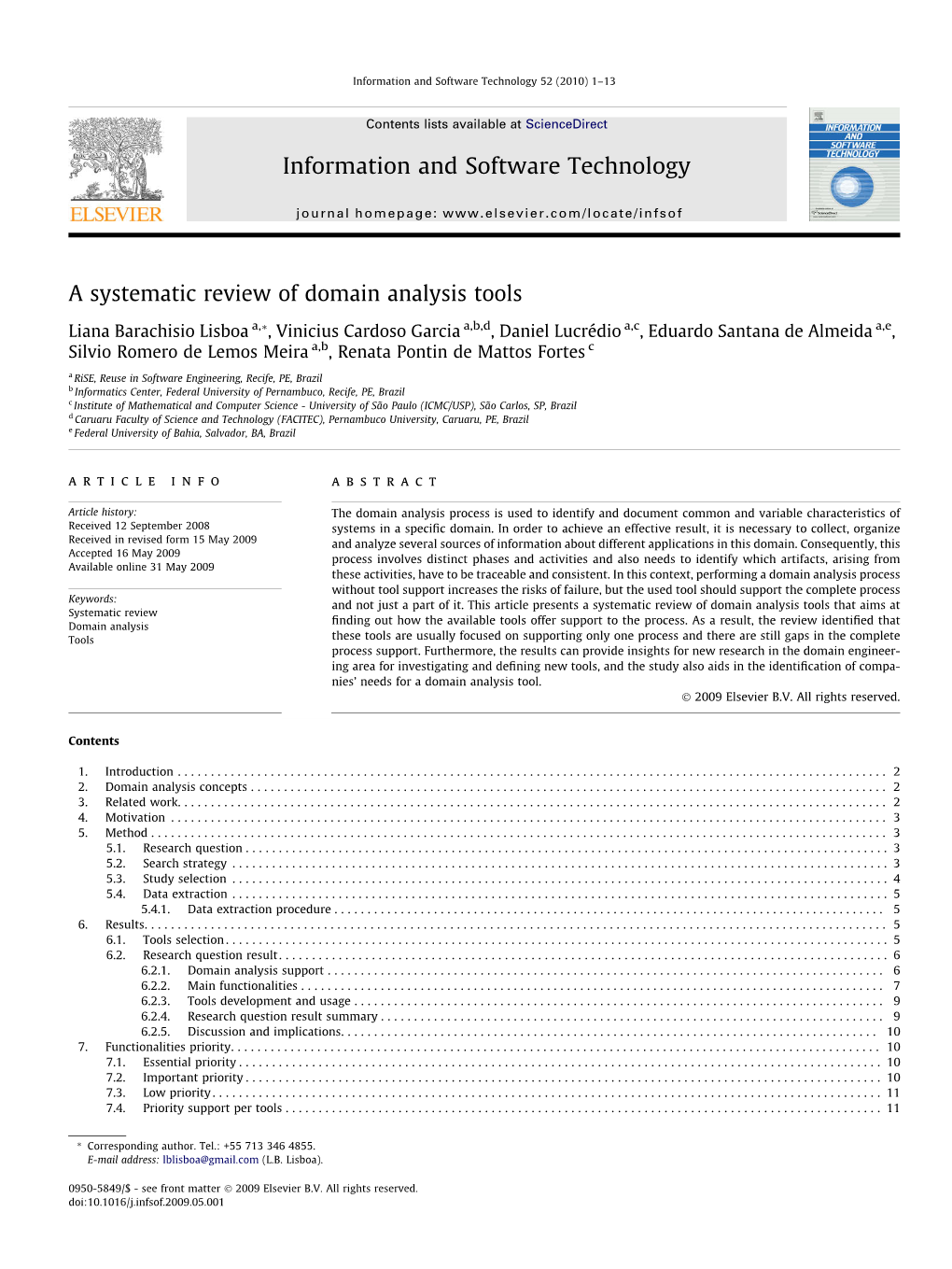 A Systematic Review of Domain Analysis Tools