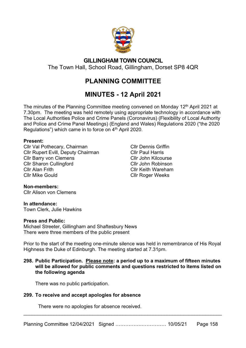 Planning Committee Minutes