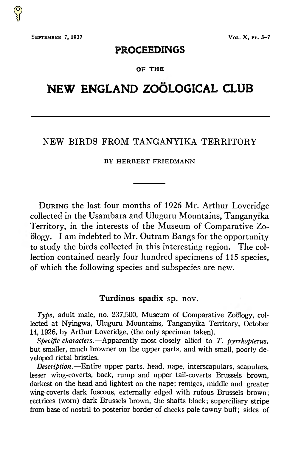 New Birds from Tanganyika Territory