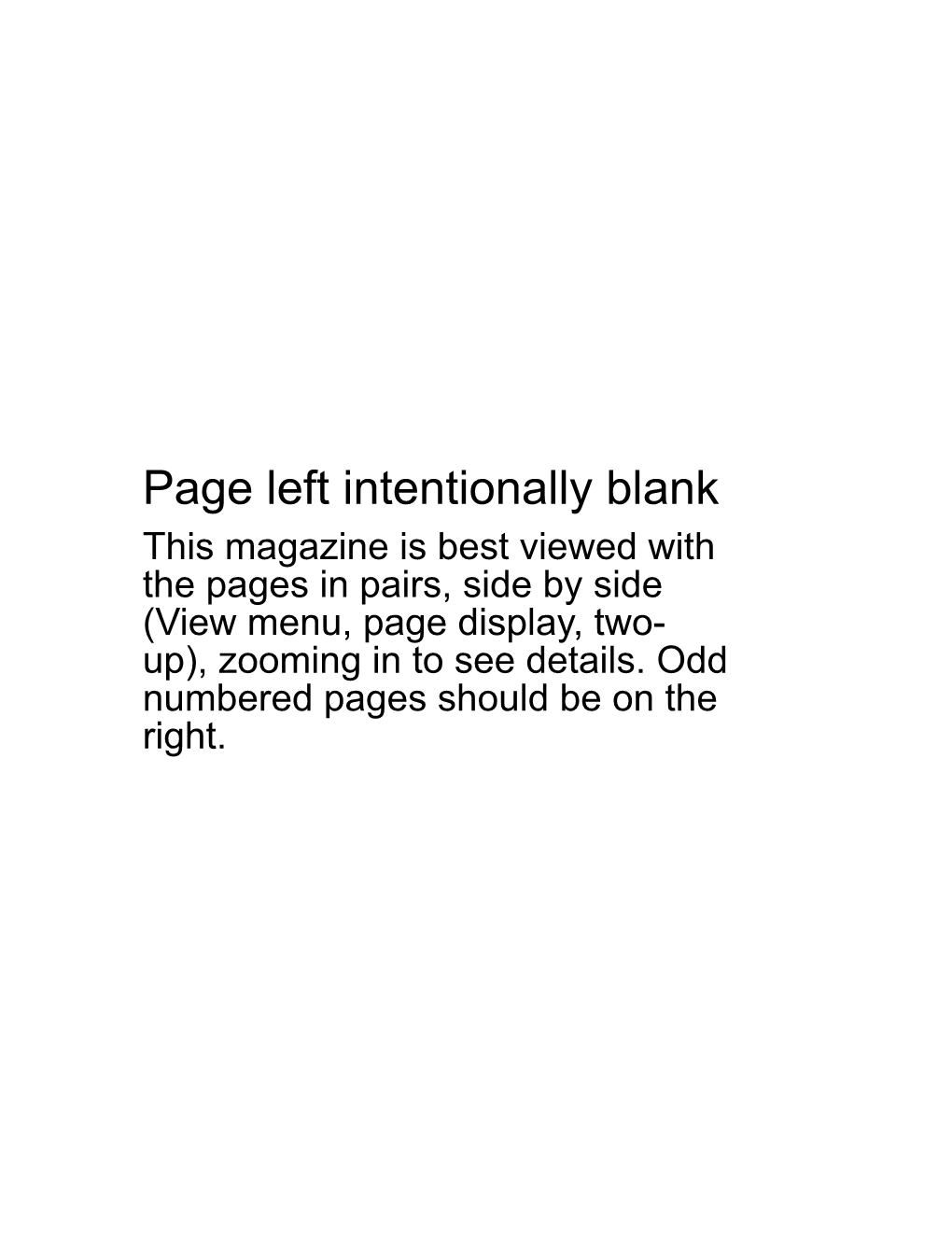 Page Left Intentionally Blank This Magazine Is Best Viewed with the Pages in Pairs, Side by Side (View Menu, Page Display, Two- Up), Zooming in to See Details