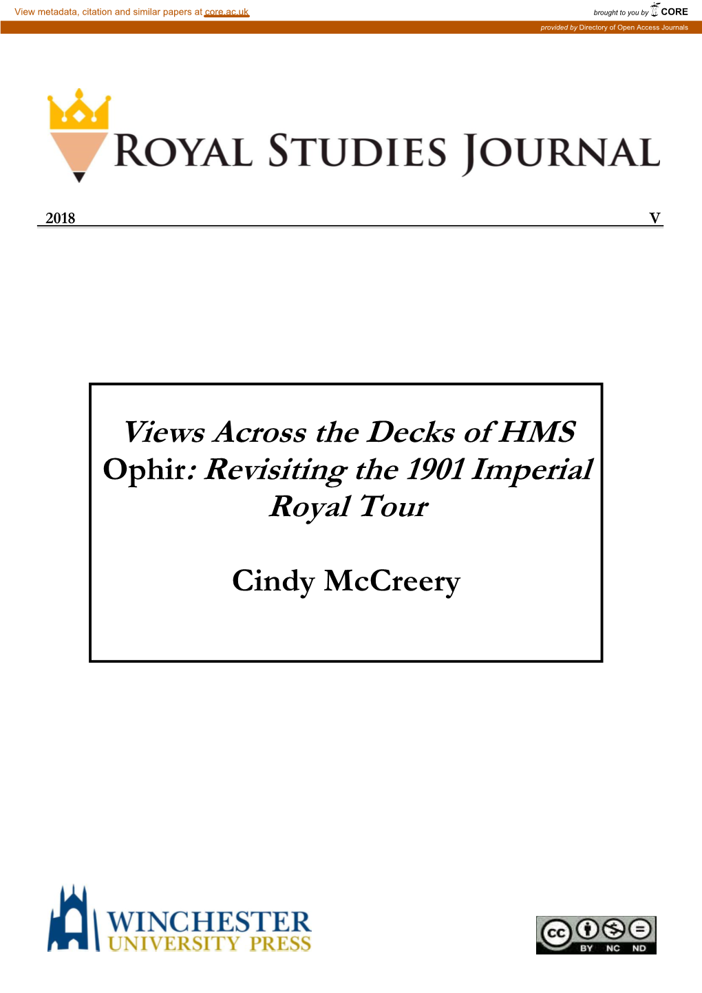 Views Across the Decks of HMS Ophir: Revisiting the 1901 Imperial Royal Tour