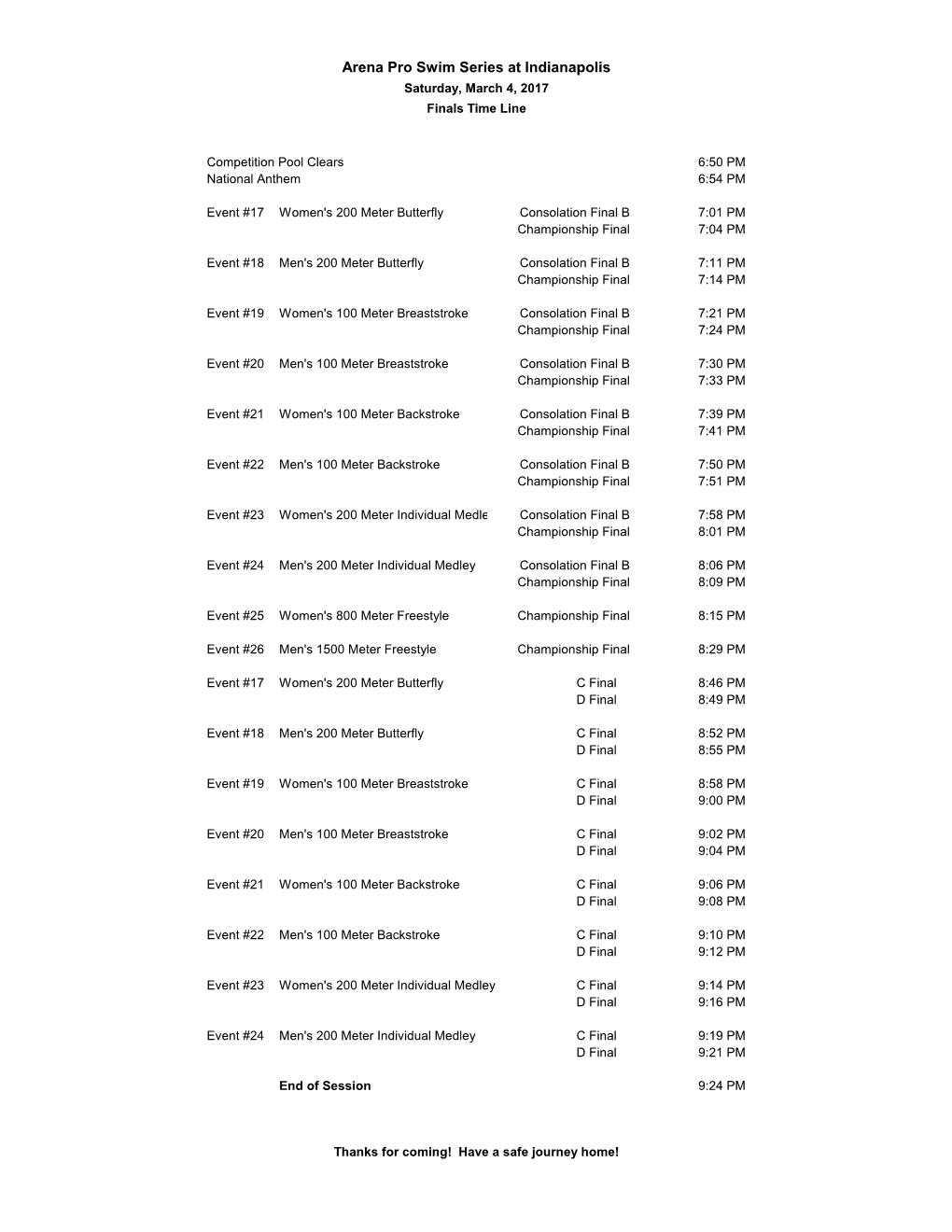 To View the Heat Sheet