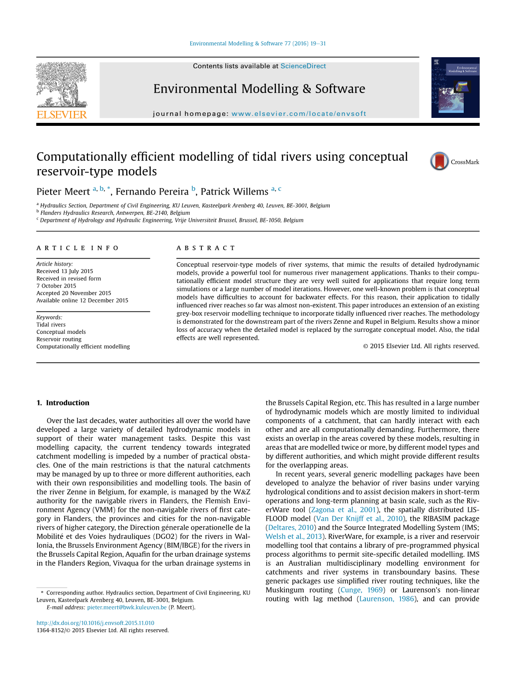 Computationally Efficient Modelling of Tidal Rivers Using Conceptual