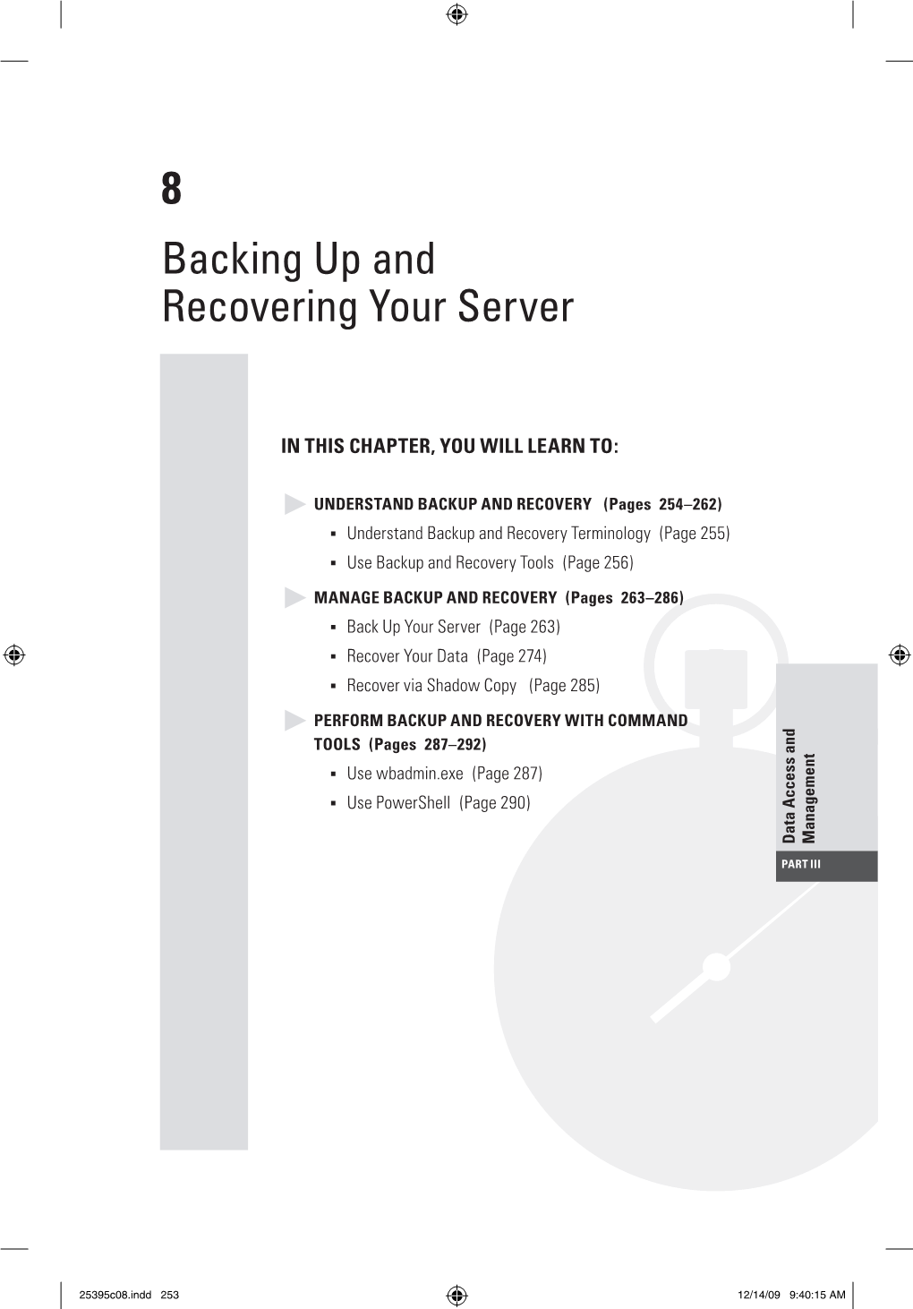 Backing up and Recovering Your Server