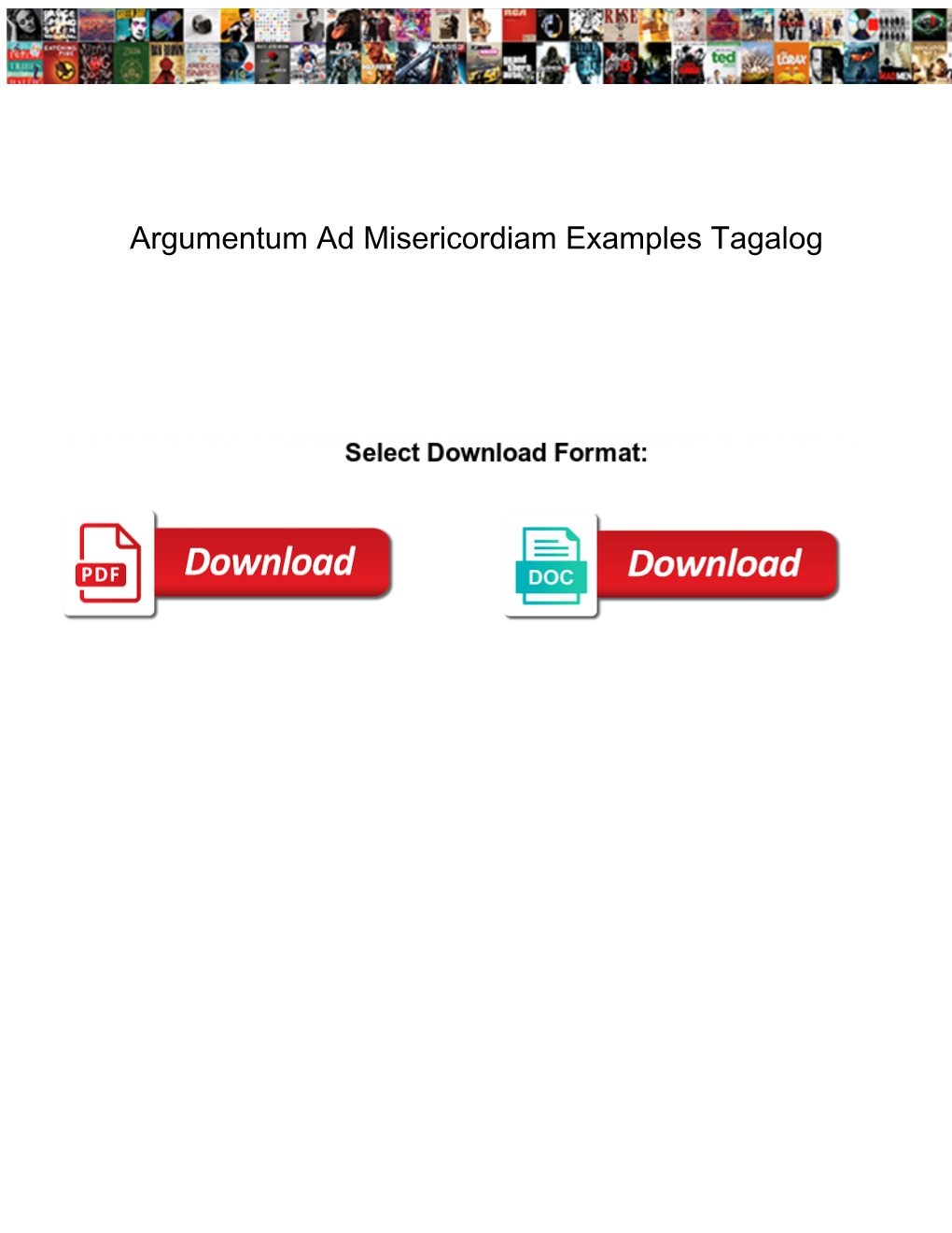 Argumentum Ad Misericordiam Examples Tagalog