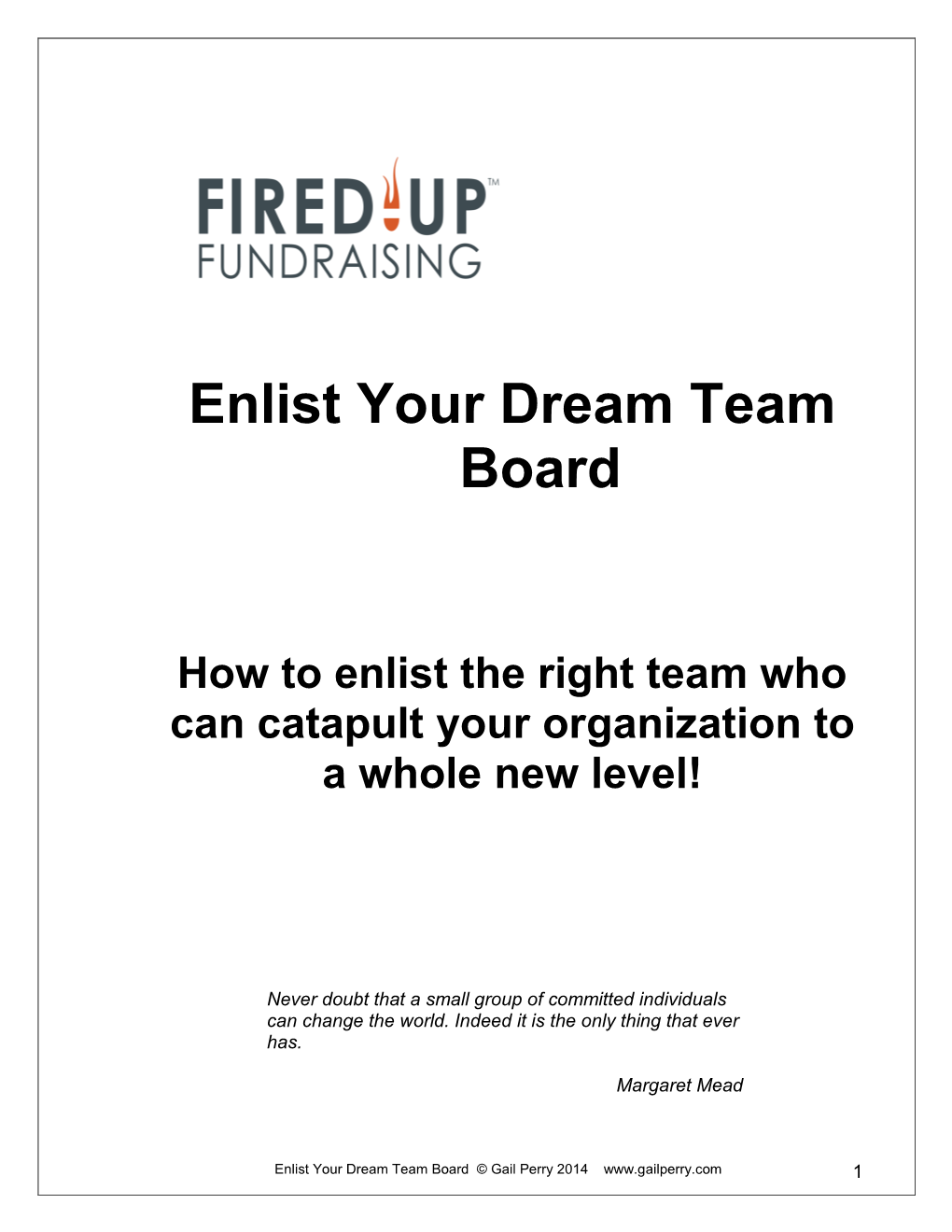 Enlist Your Dream Team Board