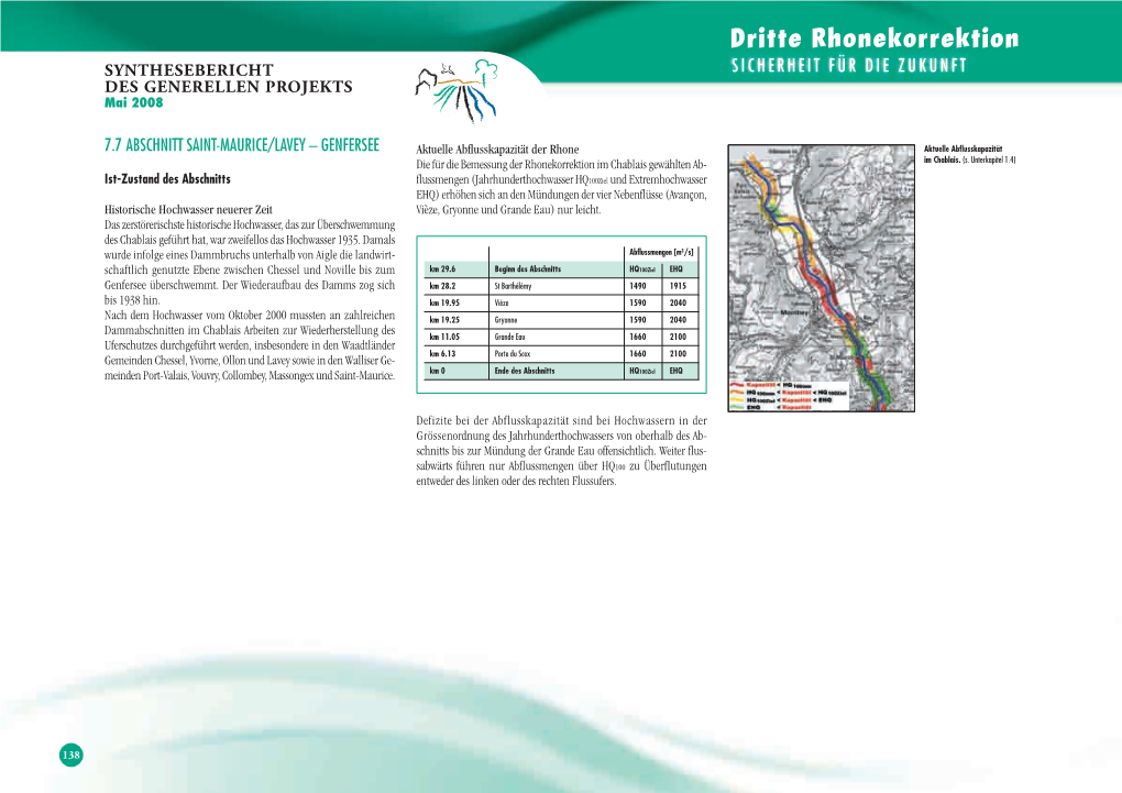 Abschnitt St-Maurice/Lavey-Genfersee