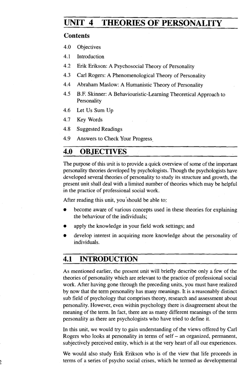 Unit 4 Theories of Personality