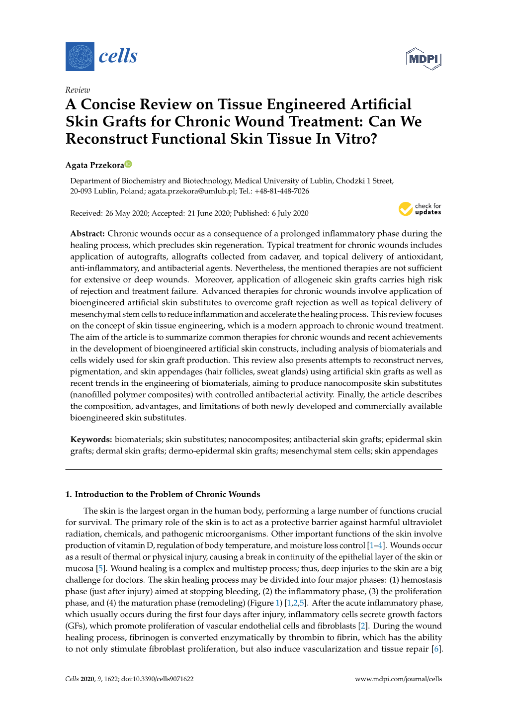 A Concise Review on Tissue Engineered Artificial Skin