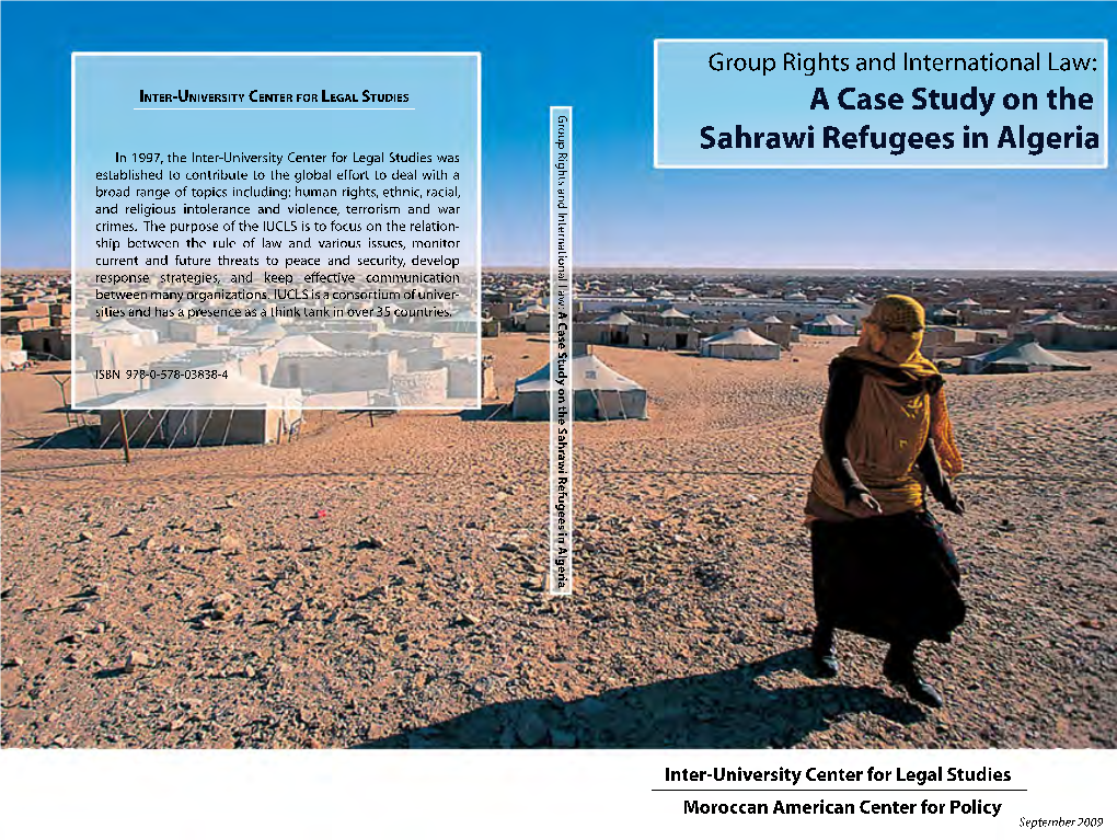 Inter-University Center for Legal Studies/Moroccan American Center Report on Sahrawi Refugees in Algeria