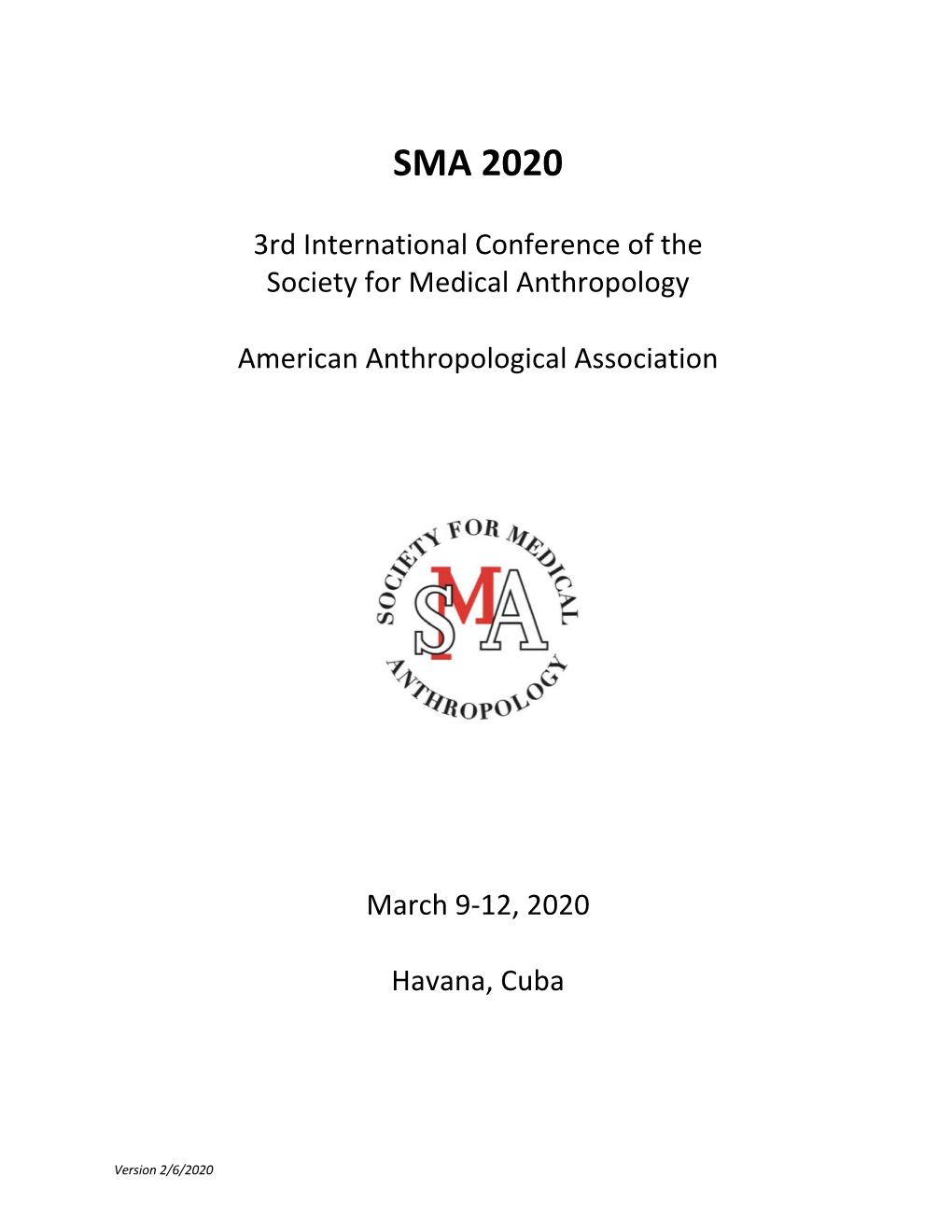 Sma 2020 Conference Program and Abstracts