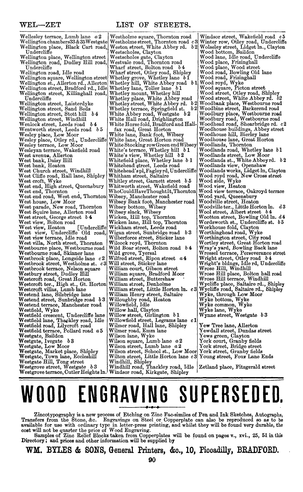 WM. BYJ .ES & SONS, General Printers, &O., 10, L'iooadilly, BRADFORD