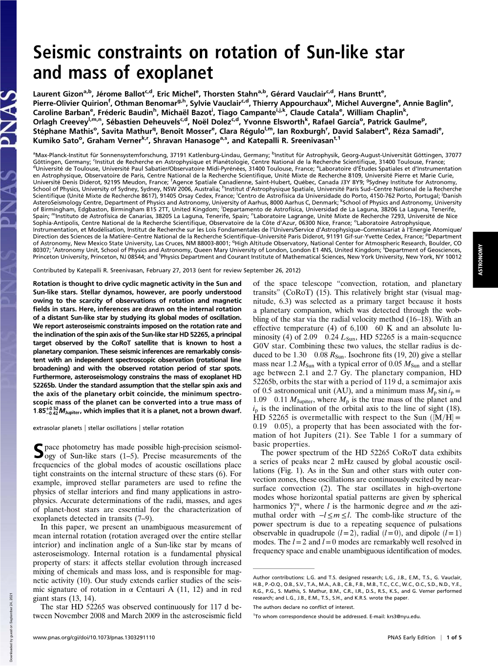 Seismic Constraints on Rotation of Sun-Like Star and Mass of Exoplanet