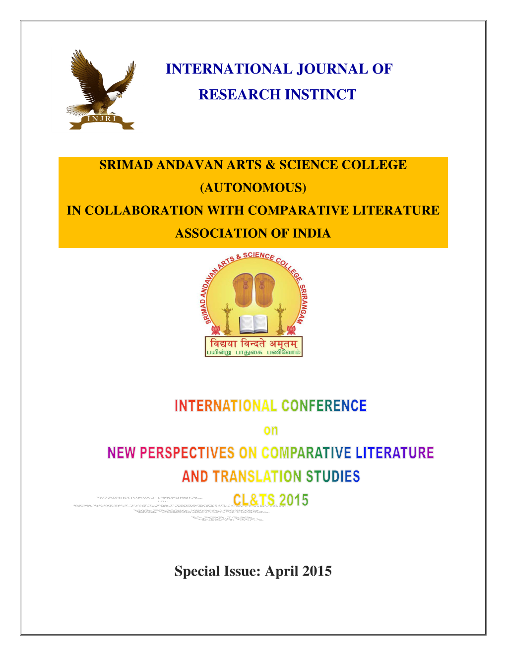 INTERNATIONAL JOURNAL of RESEARCH INSTINCT Special