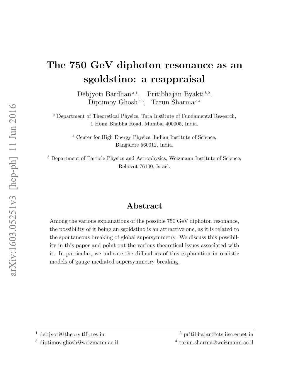 The 750 Gev Diphoton Resonance As an Sgoldstino: a Reappraisal Arxiv