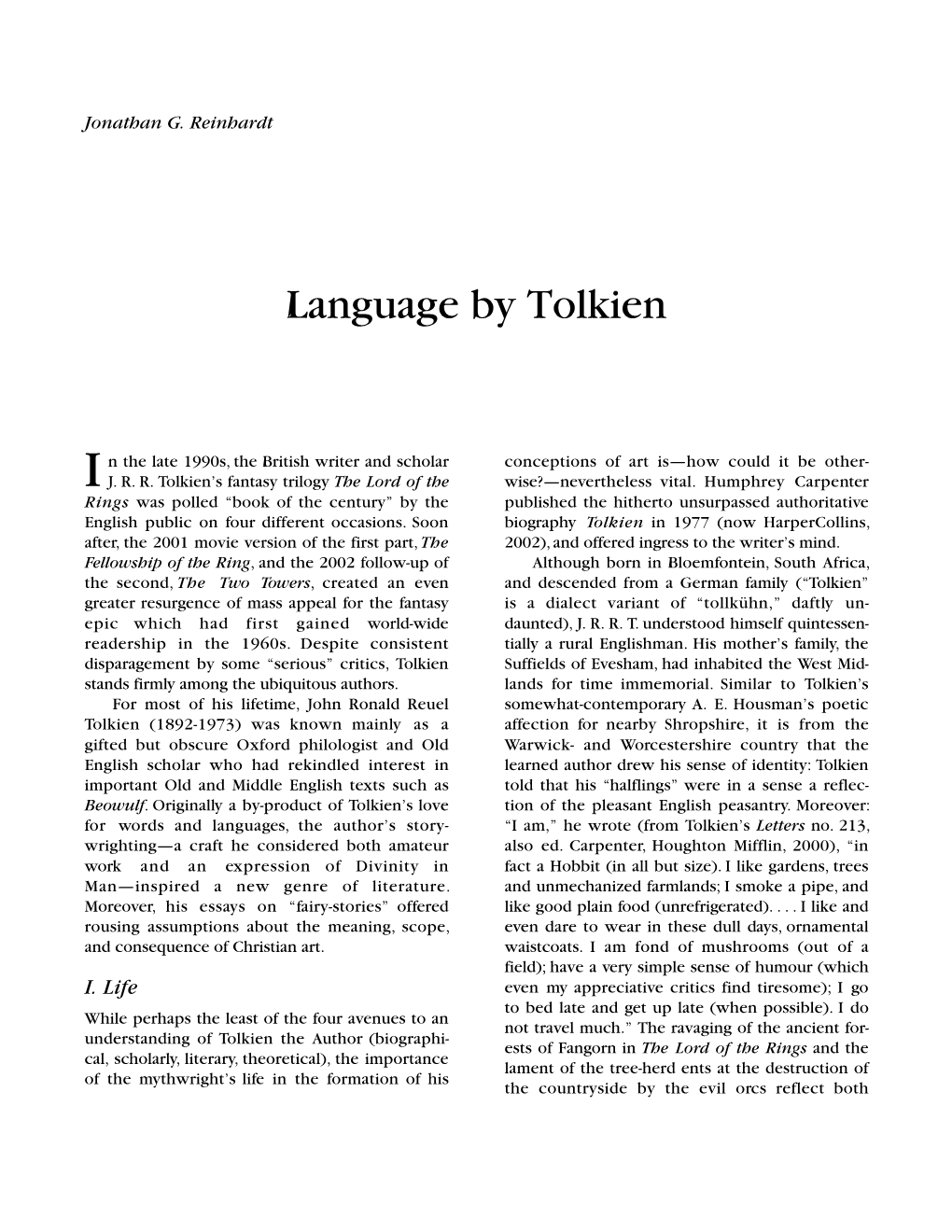 Language by Tolkien