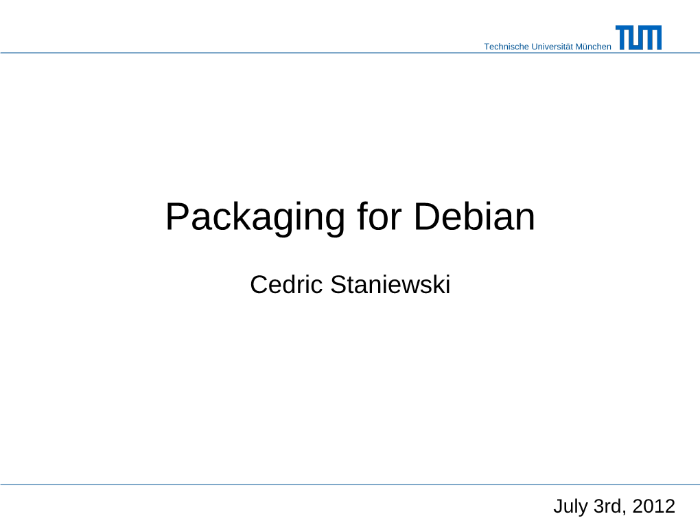 Debian Packaging