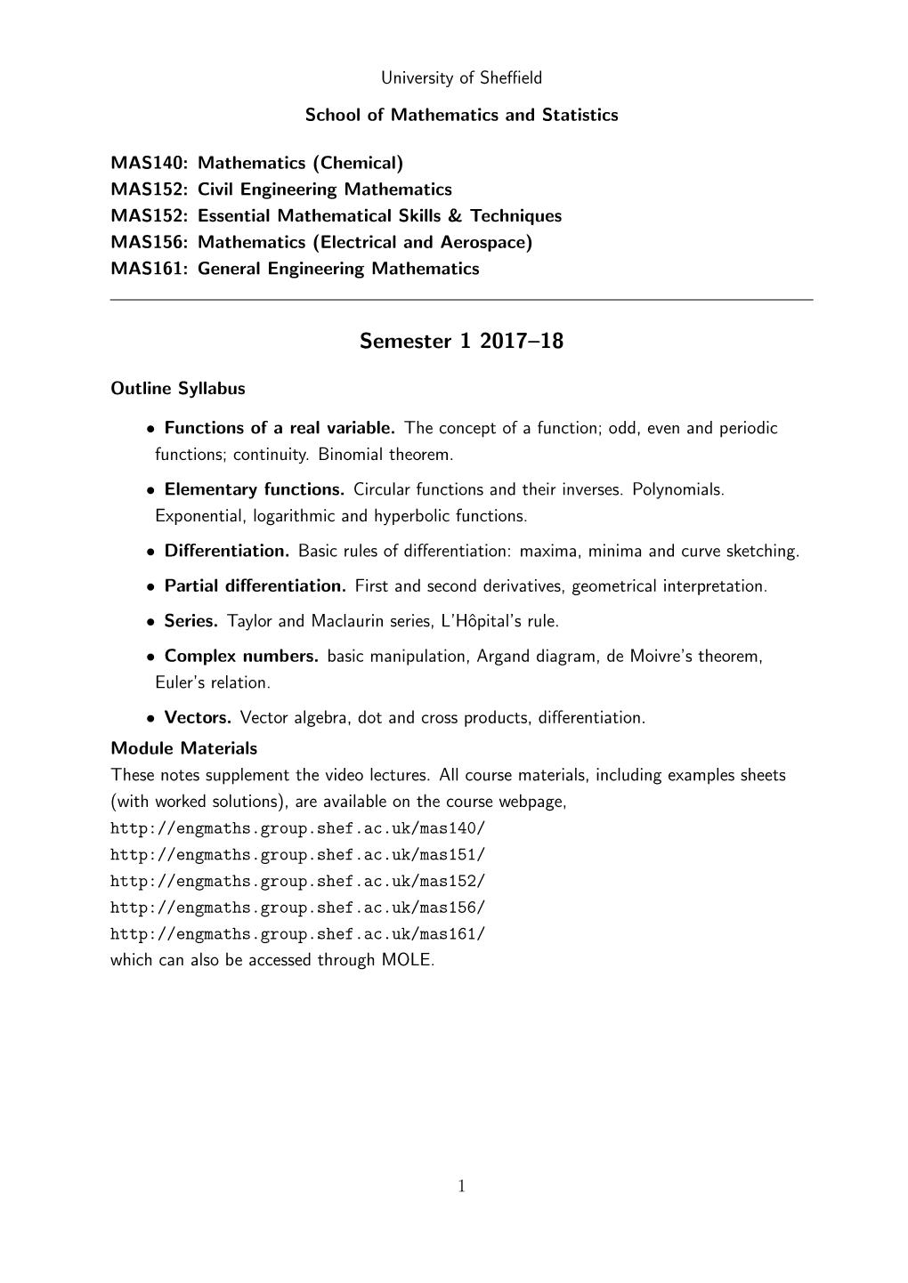 Functions of a Real Variable