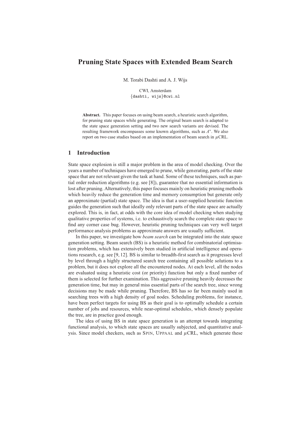 Pruning State Spaces with Extended Beam Search