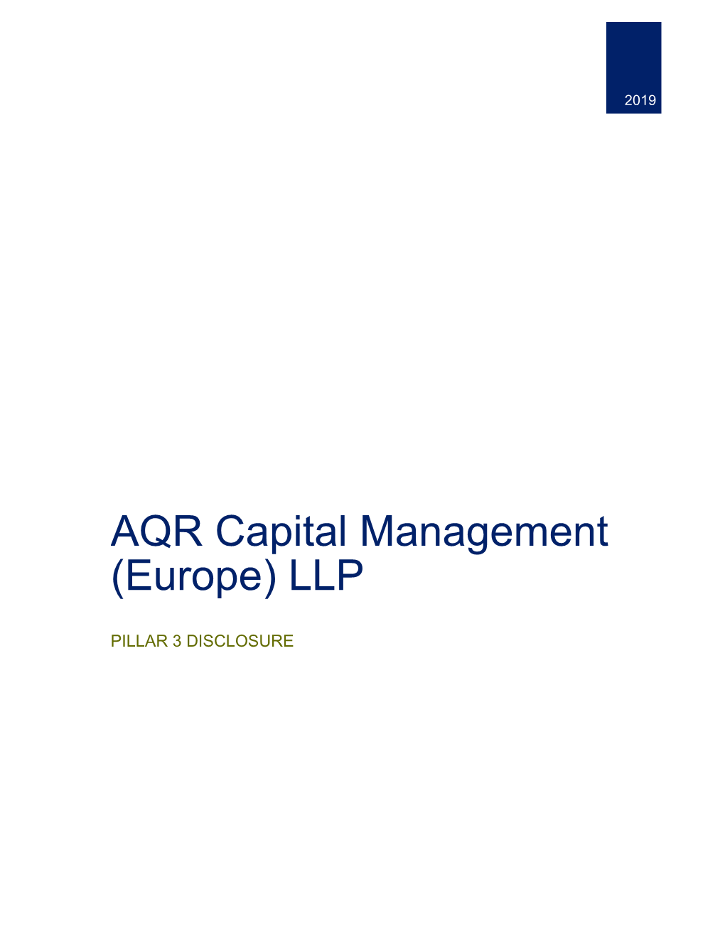 AQR Capital Management (Europe) LLP