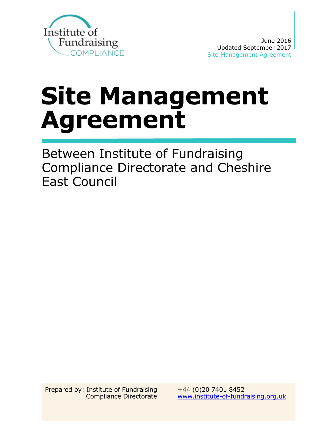 Site Management Agreement