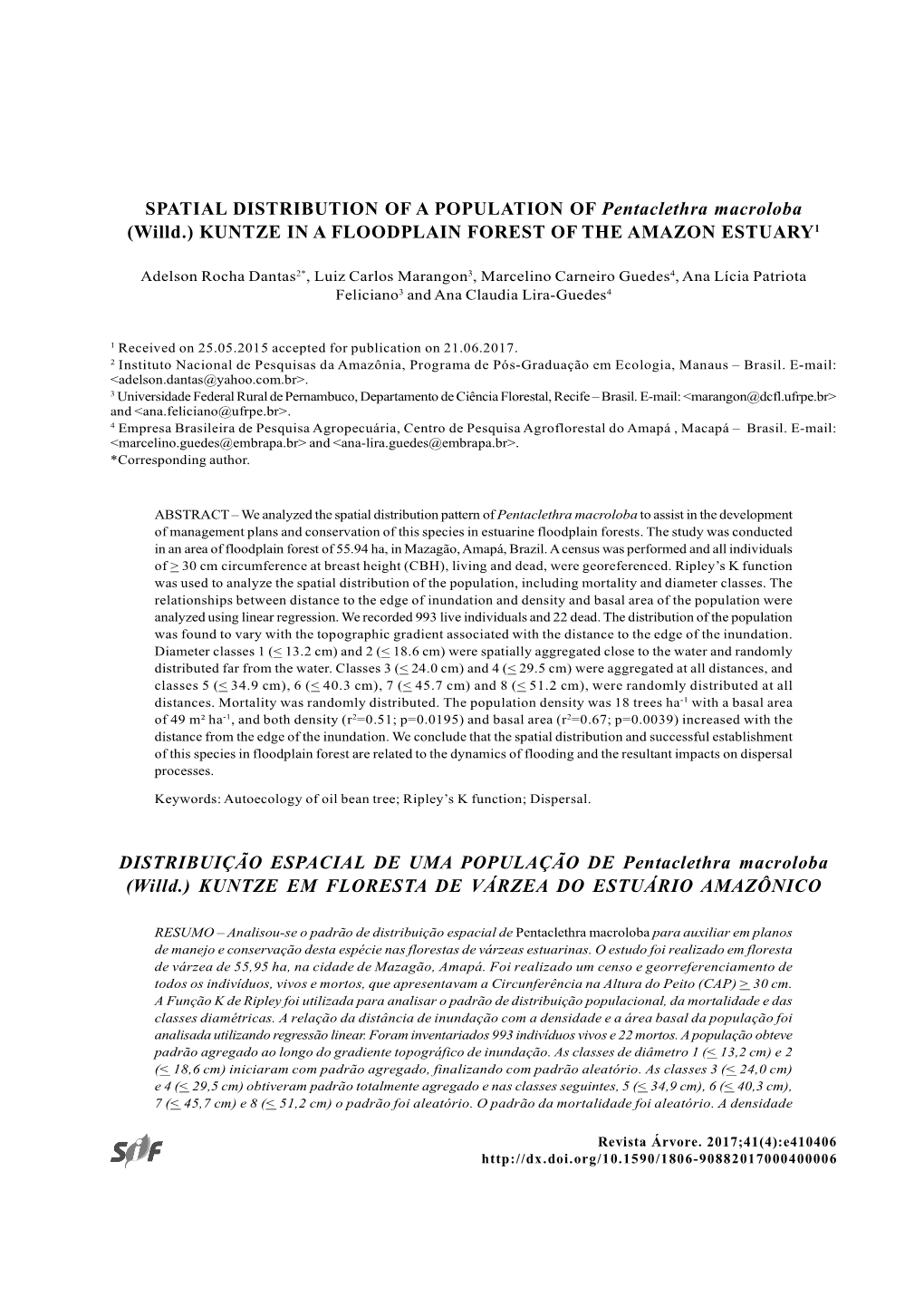 Spatial Distribution of a Population Of... 1