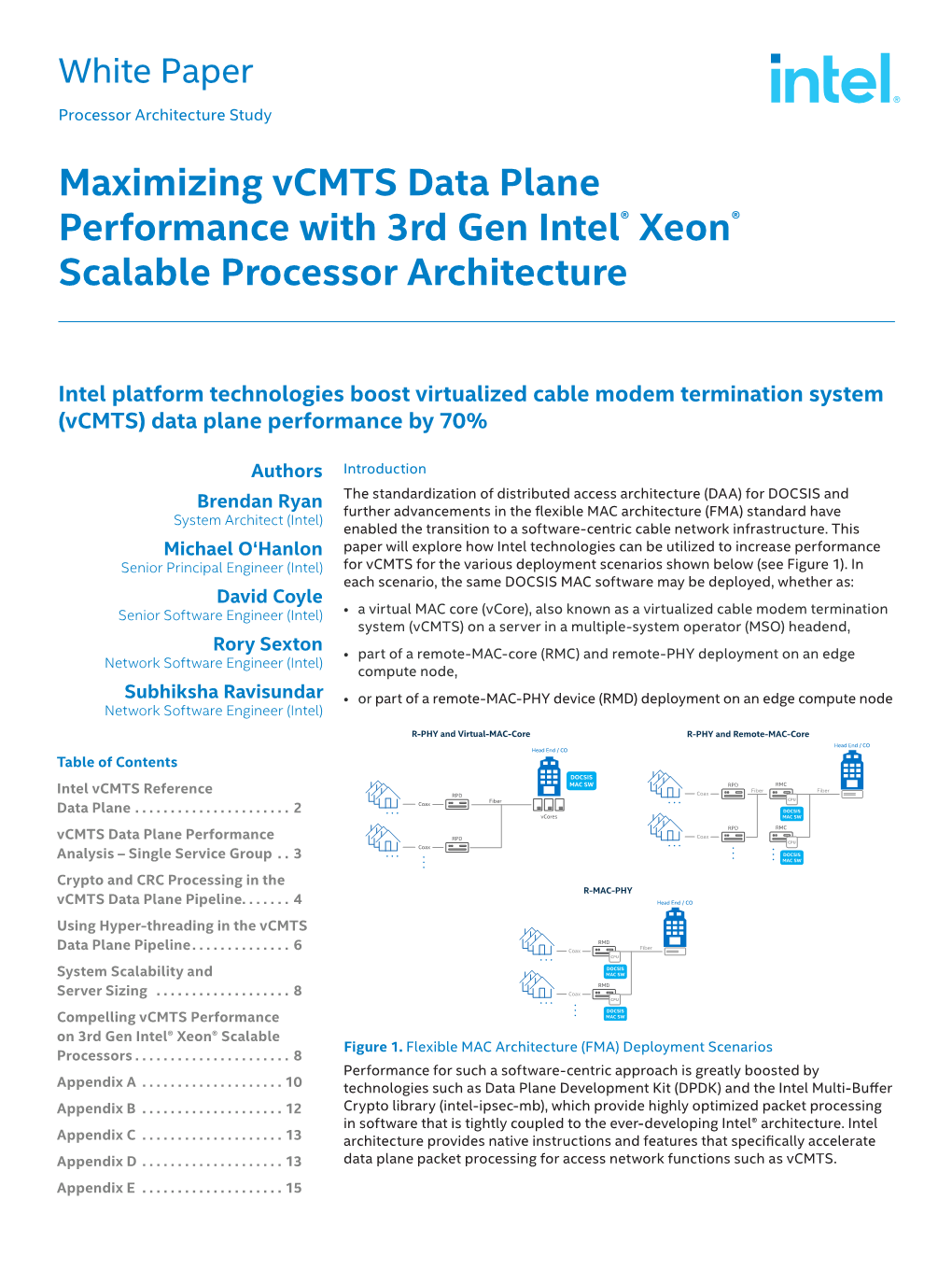 Maximizing Vcmts Data Plane Performance with 3Rd Gen Intel® Xeon® Scalable Processor Architecture