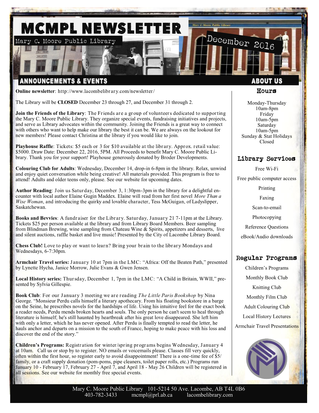 MCMPL NEWSLETTER Mary C