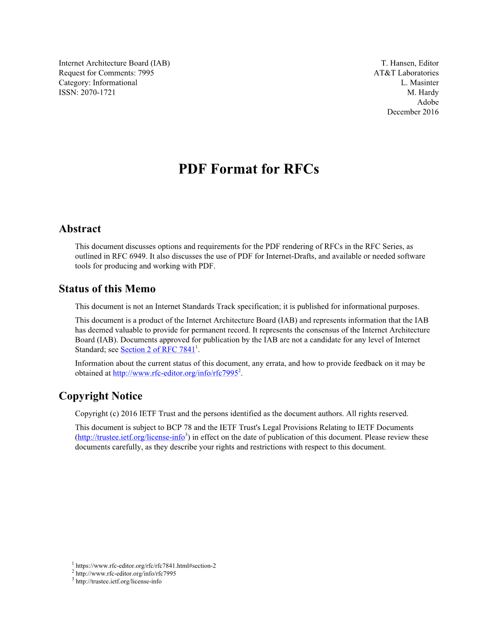 PDF Format for Rfcs