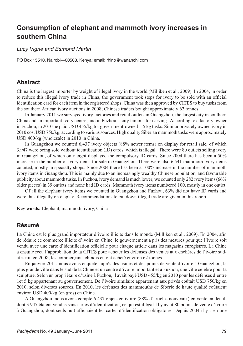 Consumption of Elephant and Mammoth Ivory Increases in Southern China