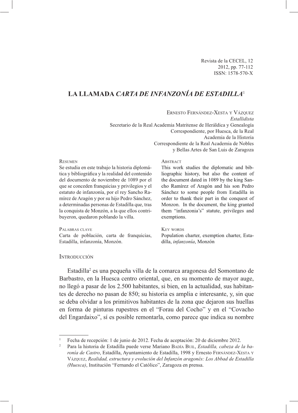 La Llamada Carta De Infanzonía De Estadilla1