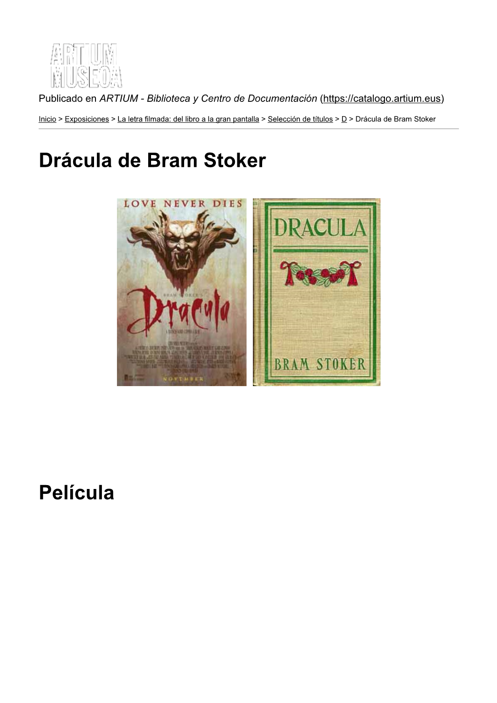 Drácula De Bram Stoker Película