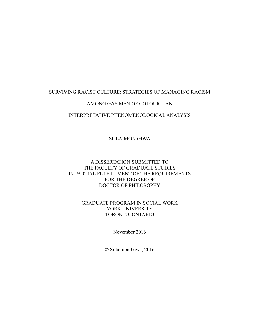 Surviving Racist Culture: Strategies of Managing Racism