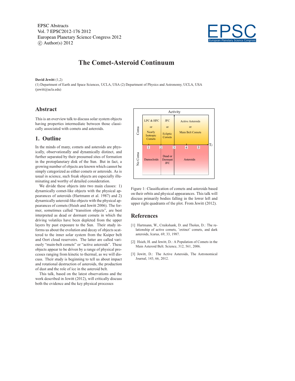 The Comet-Asteroid Continuum