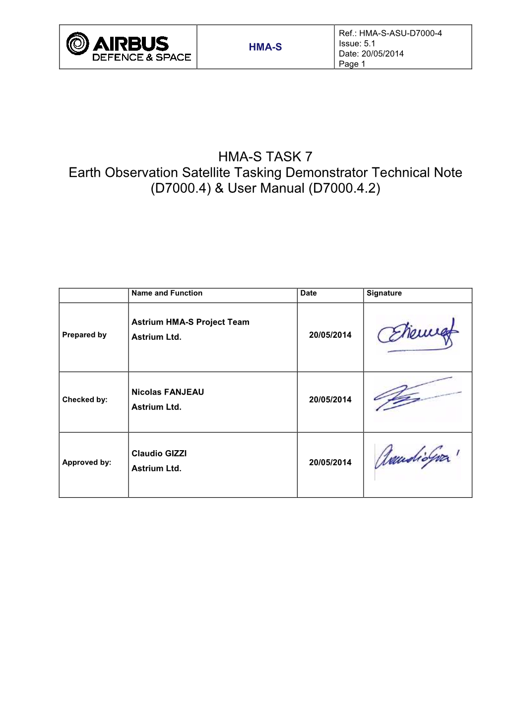 HMA-S-ASU-D7000-4-V5.1-TN Earth Obs Sat Task