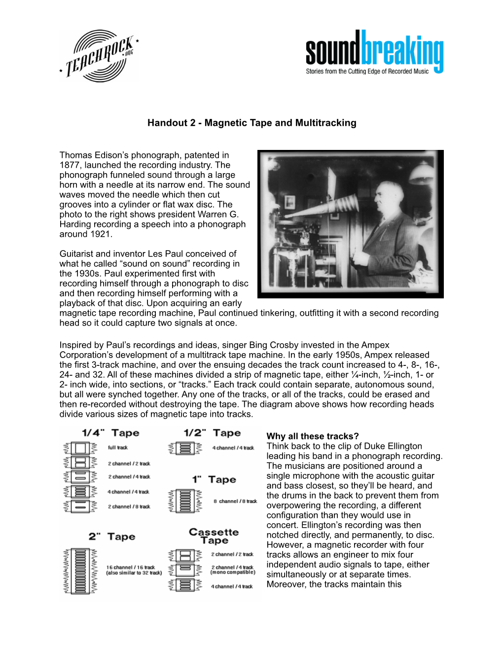 Magnetic Tape and Multitracking