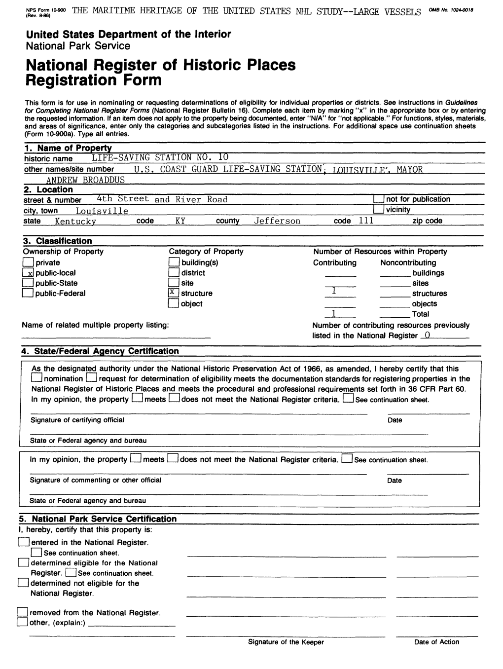 National Register of Historic Places Registration Form